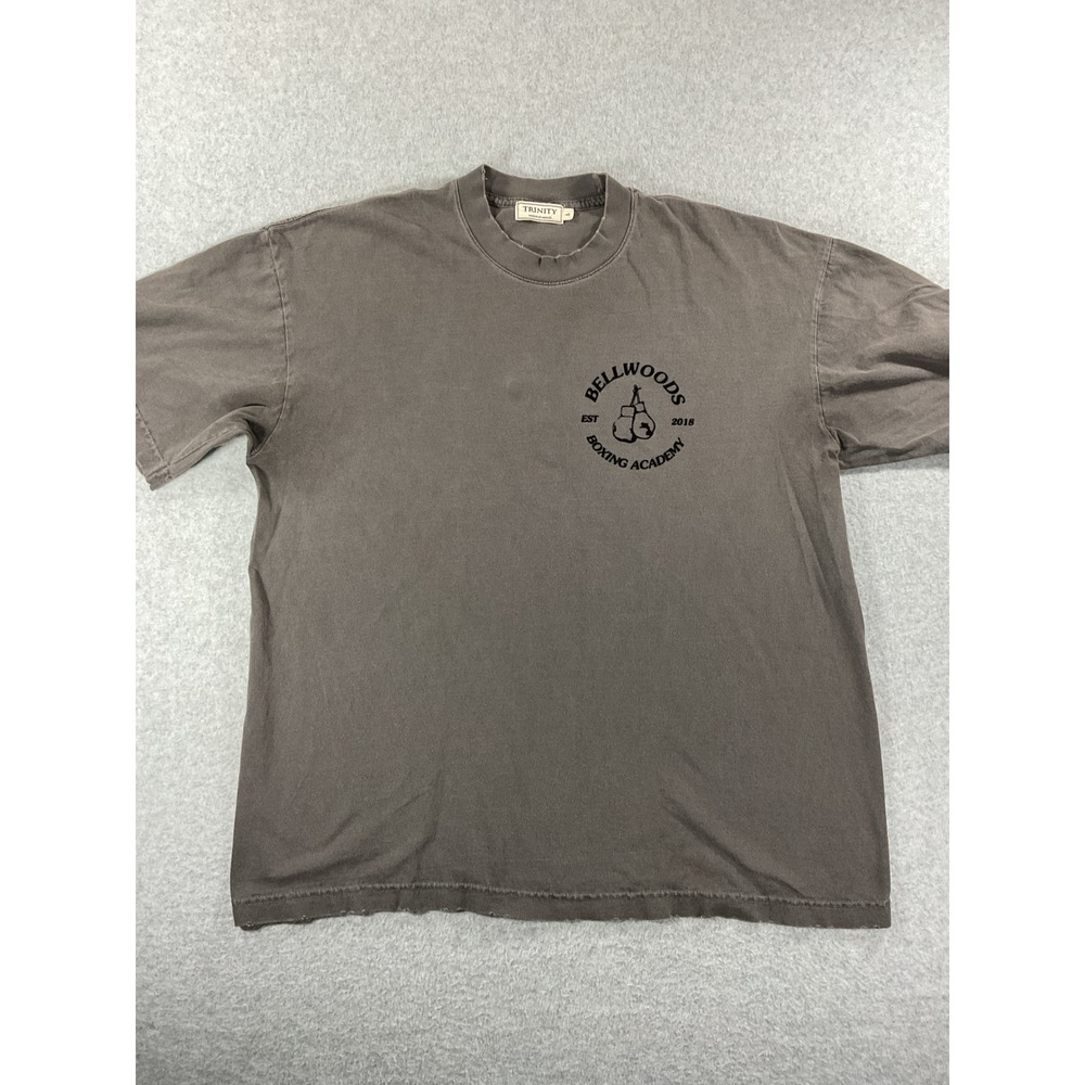 Trinity Bellwoods Boxing Academy T-Shirt Mens Large Grey Distressed LA Made 950